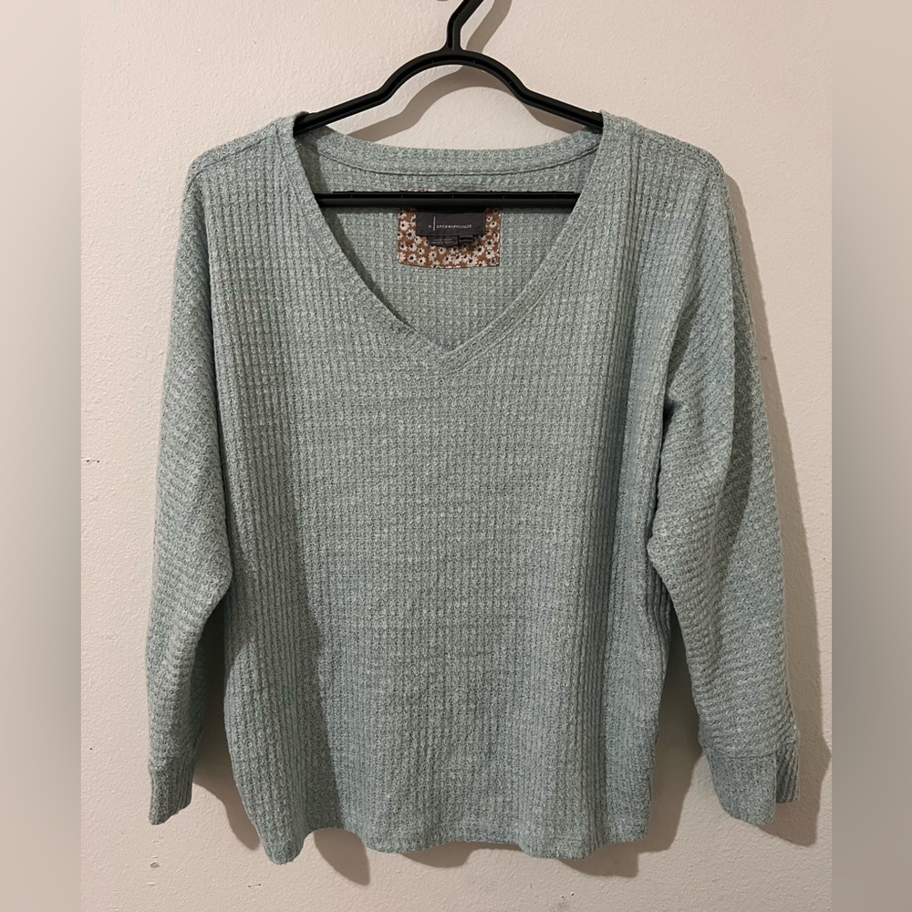 Anthropologie Waffle Knit Long Sleeve Tee XS